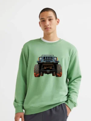 Close-up Front View Of A Rugged Off-road Truck Kicking Up Dirt Sweatshirt