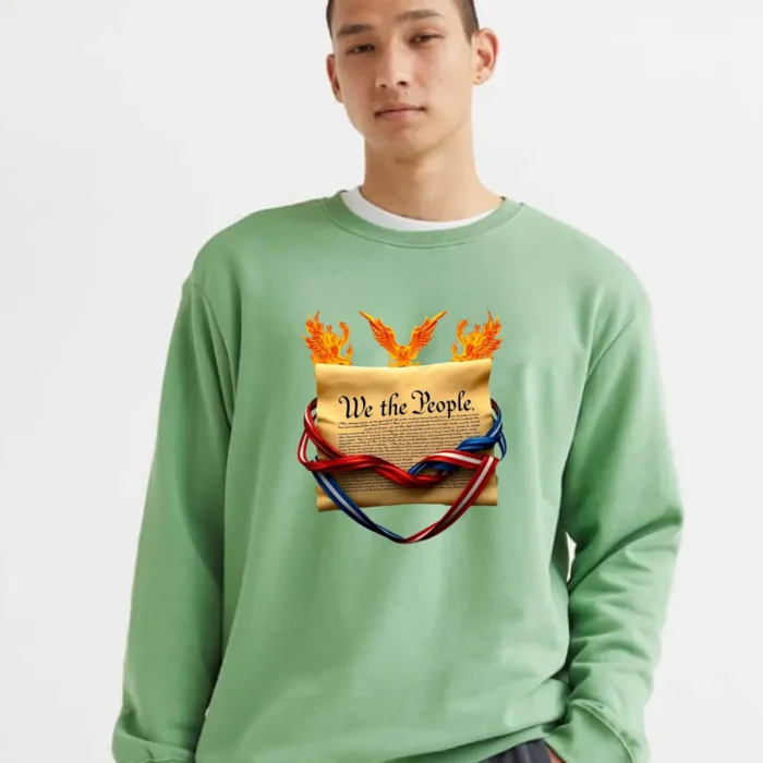 Flaming Parchment Wrapped In Liberty Ribbons True American Spirit Sweatshirt