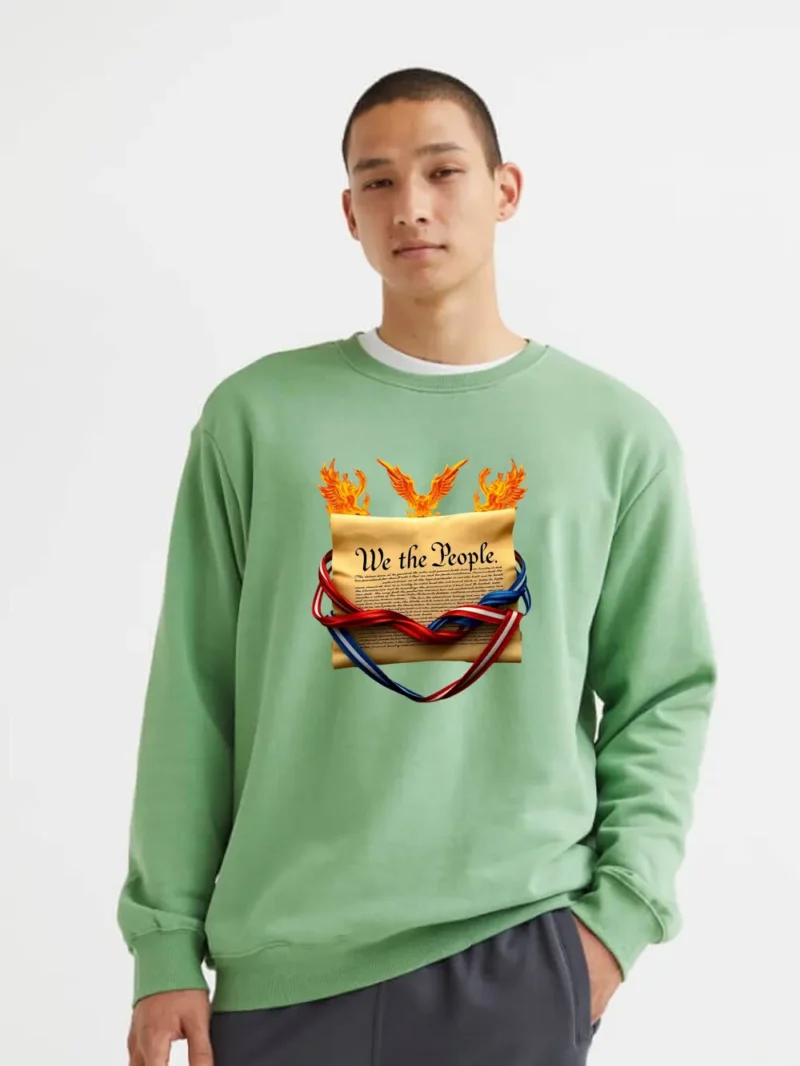 Flaming Parchment Wrapped In Liberty Ribbons True American Spirit Sweatshirt