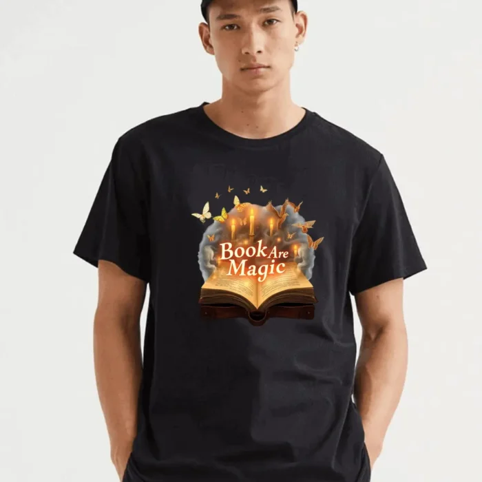 Open A Book And Unlock A World Where Candles Glow And Butterflies Take Flight T-Shirt