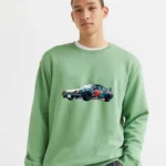 Side View Of A Modified Drift Car Covered In Colorful Graffiti Wrap Sweatshirt