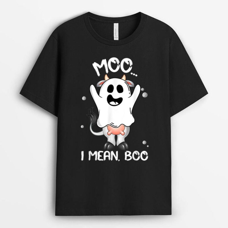 Boo Boo Crew Ghost Cow Moo I Mean Boo Farmer Cute Halloween T-Shirt
