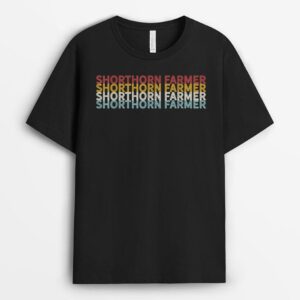 Cattle - Vintage Cow SHORTHORN Farmer T-Shirt