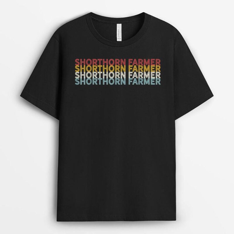 Cattle - Vintage Cow SHORTHORN Farmer T-Shirt