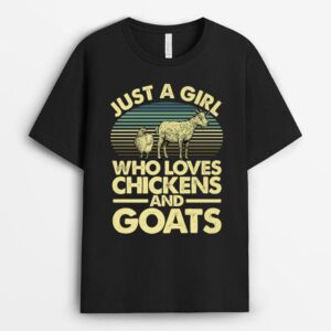 Cool Farmer For Women Girls Chicken Goat Lover Farm Animal T-Shirt