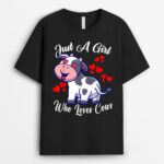 Cow Just A Girl Who Loves Cows Funny Kid Farmer T-Shirt