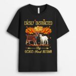 Easily Distracted By Goats And Autumn Fall Season Farmers T-Shirt