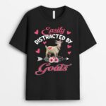 Easily Distracted By Goats Cute Floral Flower Goat Farmer T-Shirt