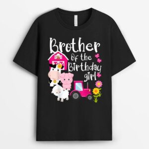 Farm Animals Brother Of The Birthday Girl Party Barnyard T-Shirt
