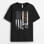 Farmer American Flag Design Farm Farming T-Shirt