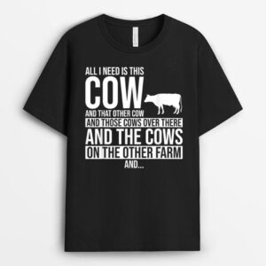 Funny Cow Farming Cows Tractor Farmer T-Shirt