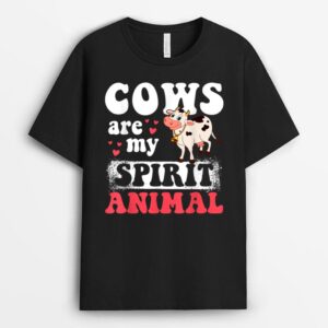 Funny Cows Are My Spirit Animal Cow Lovers Owners Farmers T-Shirt