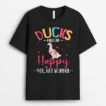 Funny Ducks Happy You Not So Much Cute Floral Duck Farmer T-Shirt