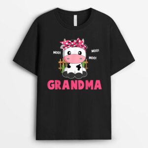 Funny Grandma Cow Cute Cow Farmer Birthday Matching Family T-Shirt