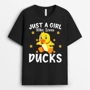 Funny Just A Girl Who Loves Ducks Duck Lovers Owners Farmers T-Shirt