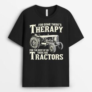 Funny Tractor Farmer Therapy Vintage Farm Tractor Farming T-Shirt