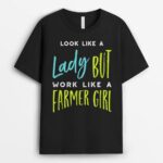 Funny Womens Farming Girl Farmer Design T-Shirt