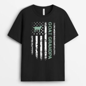 Goat Grandpa USA Flag Farmer Animal Raiser Tractor Lover T-Shirt