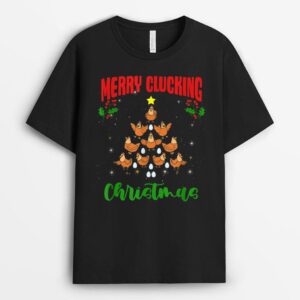 Hen Chick Farmer Merry Clucking Christmas Chicken Tree T-Shirt