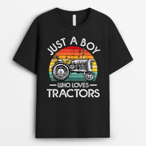 Just A Boy Who Loves Tractors Farmer T-Shirt
