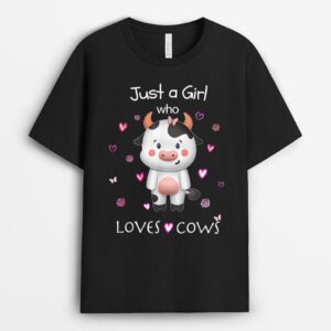 Just a Girl Who Loves Cows - Cute Cow Lover Farmer Farm T-Shirt