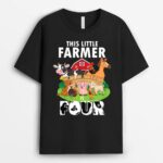 Kids 4 Yrs Old Little Farmer Cute 4th Birthday Farm Animals T-Shirt