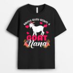 Kinda Busy Being A Goat Nana Funny Floral Goat Farmer T-Shirt