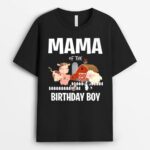 Mama of The Birthday Boy Farm Animal Cow Pig Dog Farmer T-Shirt