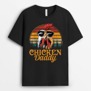 Mens Chicken Daddy Vintage Poultry Farmer Funny Fathers Day Mens T-Shirt