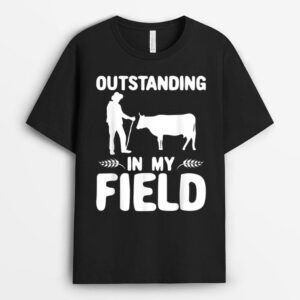 Mens Outstanding In My Field Dairy Cow Farmer T-Shirt