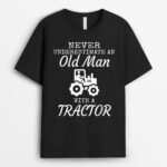 Never Underestimate An Old Man With A Tractor Mens Farmer T-Shirt