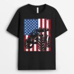 Patriotic Farmer USA American Flag On Farmer's Tractor T-Shirt