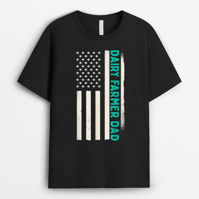 Patriotic Farming Farm Agriculture Dairy Farmer Dad T-Shirt