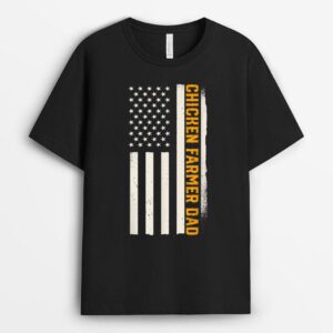 Patriotic Hog Farming Farm Agriculture Chicken Farmer Dad T-Shirt