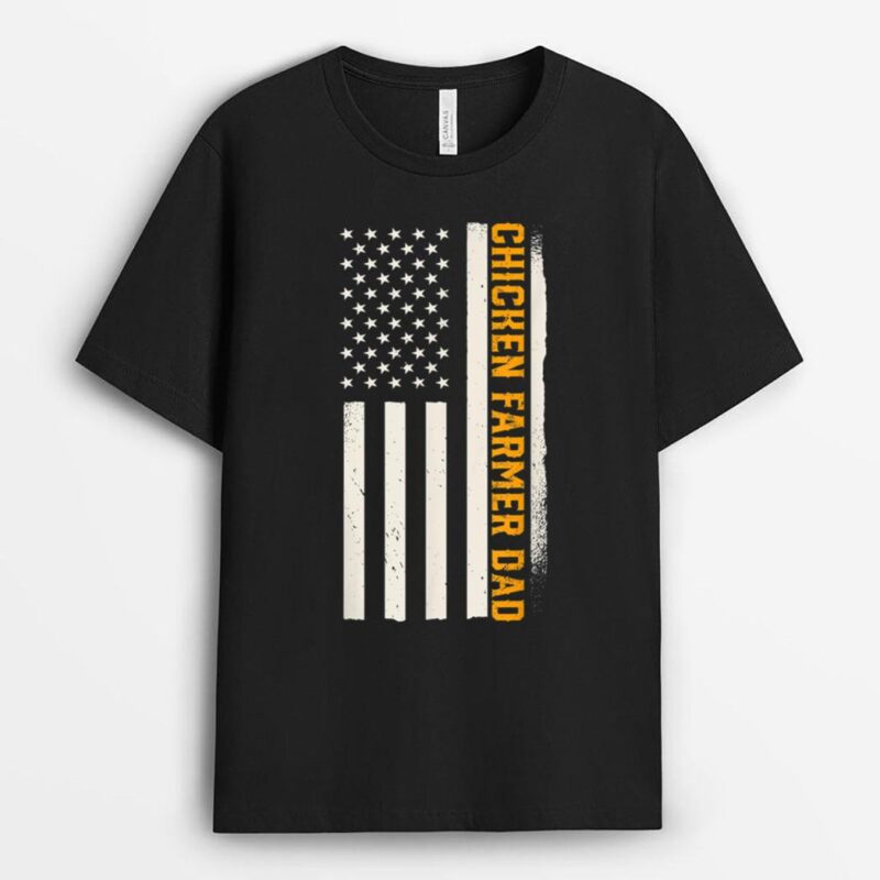 Patriotic Hog Farming Farm Agriculture Chicken Farmer Dad T-Shirt