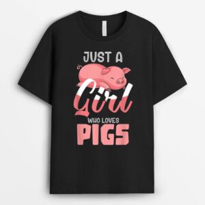 Pig Lover Just A Girl Farm Animal Women Farmer Pig T-Shirt