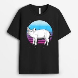 Retro Pig Lover Farming Farm Animal Farmer Pig T-Shirt