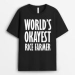 Rice Farmer World's Okayest Funny T-Shirt