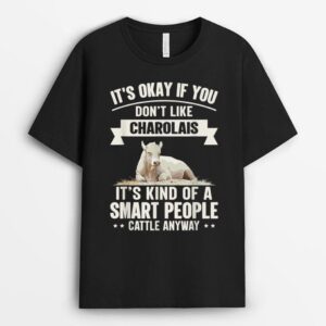 Smart People Cattle Farmer - Cow Breed Charolais T-Shirt