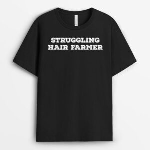 Struggling Hair Farmer Father's Day Bald Head Humor T-Shirt