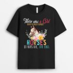 There Was A Girl Who Really Loved Horses Floral Farmer T-Shirt