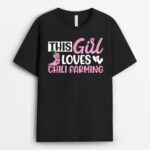 This Girl Loves Chili Farming, Funny Girl Chili Farmer T-Shirt