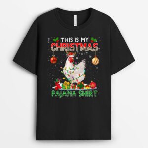 This Is My Xmas Pajama  Santa Reindeer Chicken Farmer T-Shirt