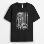 Tractor American USA Flag Funny Farmer Rancher Gifts Farming T-Shirt