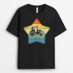 Tractor on star with retro colours for farmers and farmers T-Shirt