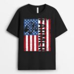 USA Patriotic American Farmer USA Flag On Farmer's Tractor T-Shirt