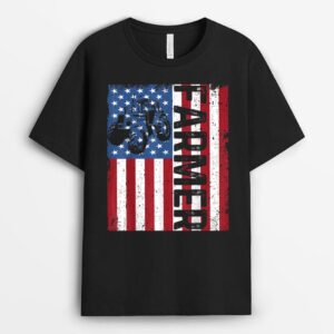 USA Patriotic American Farmer USA Flag On Farmer's Tractor T-Shirt