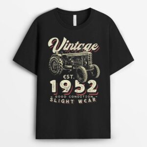 Vintage Farmer Tractor established 1952 70th Birthday Party T-Shirt