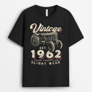 Vintage Farmer Tractor established 1962 60th Birthday Party T-Shirt