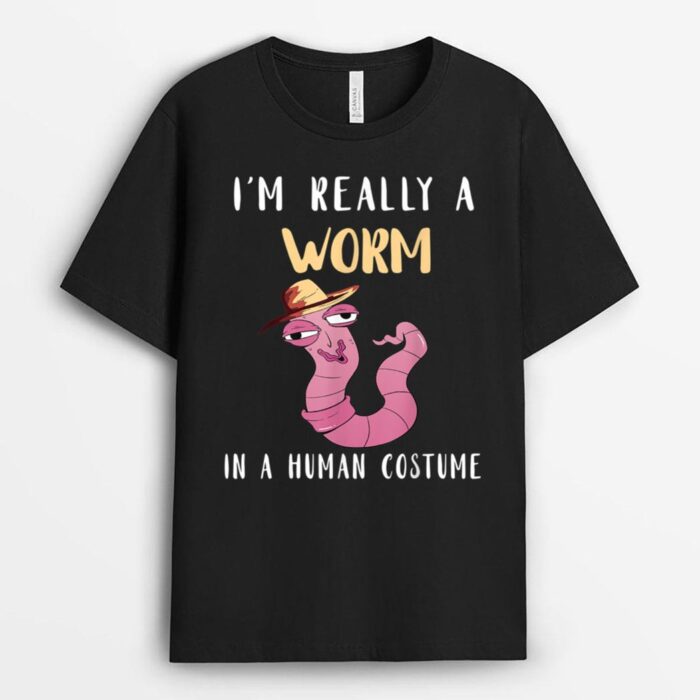 Worm Farmer I'm Really A Worm In Human Costume Vermiculture T-Shirt